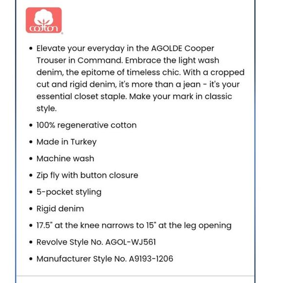 AGOLDE Cooper Trouser Jeans in Command - Picture 12 of 12